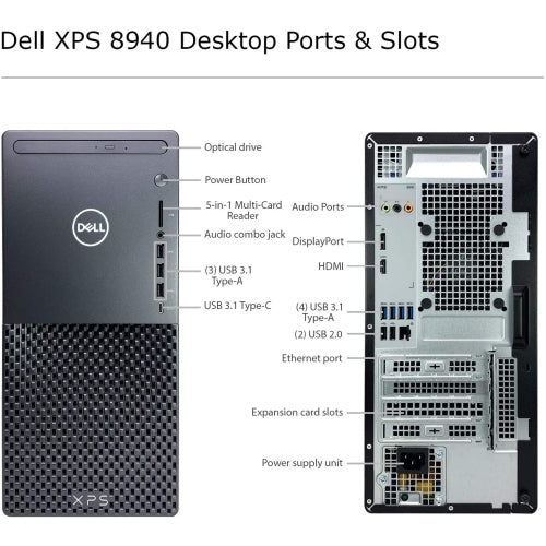 Refurbished (Excellent) | Dell XPS 8940 | Intel i7-10700 @ 2.90GHz | 16GB RAM | 1TB HD | WIN 10 Home | Certified Refurbished boite ouverte
