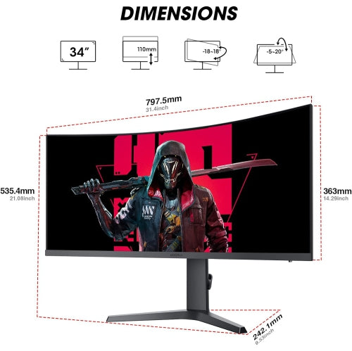 Moniteur de jeu incurvé QD-DELO 34 d'Alienware | AW3423DWF boite ouverte