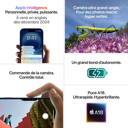 iPhone 16 128Go d'Apple | Noir | Déverrouillé boite ouverte