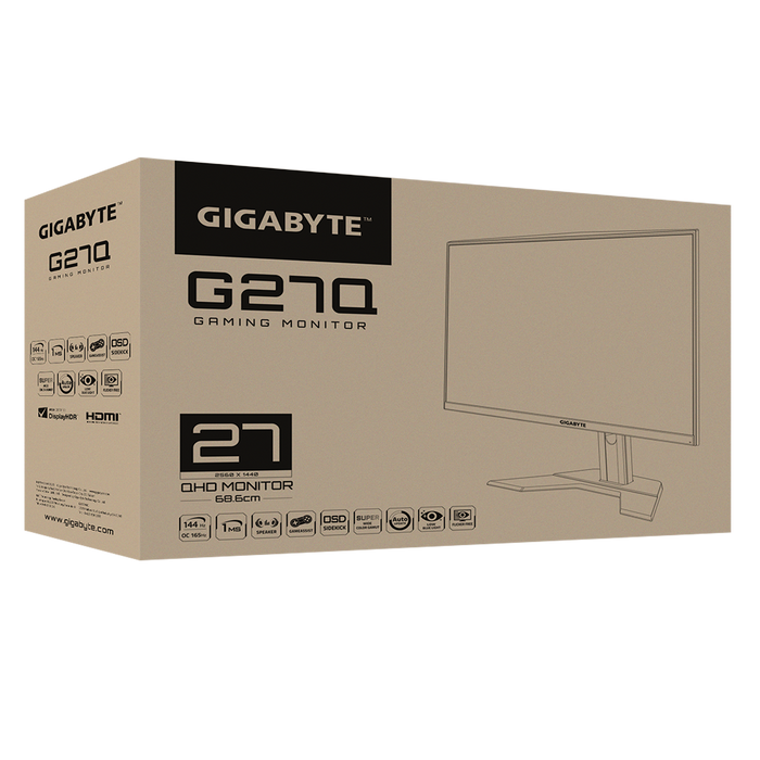 Gigabyte G27Q Gaming Monitor 27” IPS 2560 x 1440 (QHD) 144Hz