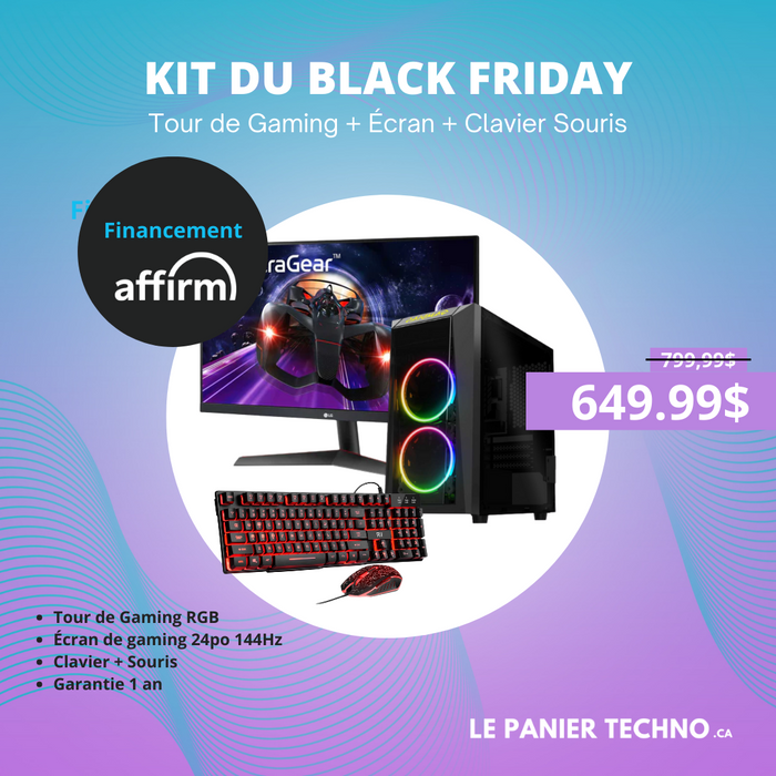 BLACKFRIDAY KIT - PC de Gaming + Écran + Clavier Souris — Le Panier Techno